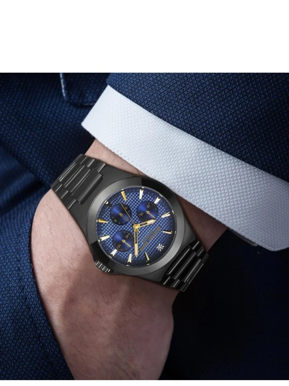 New Stainless Steel Geoffrey Beene Men’s Watch